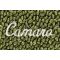 67-69 Chevy Camaro Moss Green 80/20 Loop Frt & Rr Floor Mat w/Met Silver ~Camaro~ Script (Set of 4)