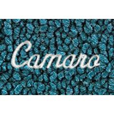 67-69 Chevy Camaro Bright Blue 80/20 Loop Frt & Rr Floor Mat w/Met Silver ~Camaro~ Script (Set of 4)