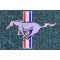 79-93 Ford Mustang Blue Cutpile Front & Rear Floor Mat w/Silver Pony Emblem (Set of 4)