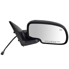 99-02 Silverado Pwr Htd Blk Chrme Mirror Heated RH