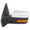 11-14 Ford F150 Pwr, Htd, Mem w/Amber Reflector & LED Turn Sig, Convex Insert & Chrome Cap Mir LH