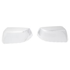 15-18 GM FS SUV (w/OE or AF Mir) UPGRADE Checker Flag Clip In Style Chrome Mirror Cap PAIR