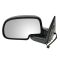 99-02 Sierra Power Mirror Blk w/Gloss Blk Cap Pair