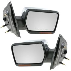 07-08 Ford F150, Lincoln Mark LT Power Heated w/Turn Signal & Chrome Cover Mirror PAIR