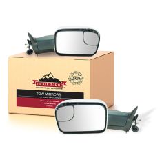 98-01 Dodge Ram 1500; 98-02 2500 3500 Pwr Htd TS Chrome Cap Tow (Perf Upgrade 2010 Look) Mirror PAIR