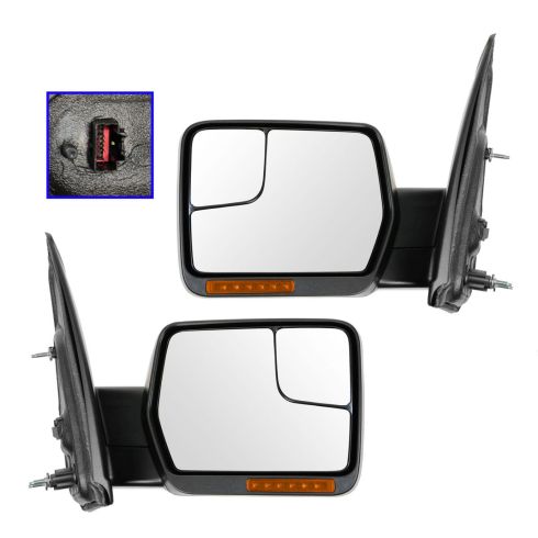 04-13 F150 Power, Memory, Dual Htd Glass, Dual LED Turn Signl, Chrm & PTM Caps Mirror PAIR (Upgrade)