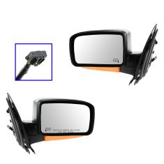 03-06 Expedition Power Heated w/Puddle Light (w/ Amber Turn Signal) Textured Black Mirror PAIR