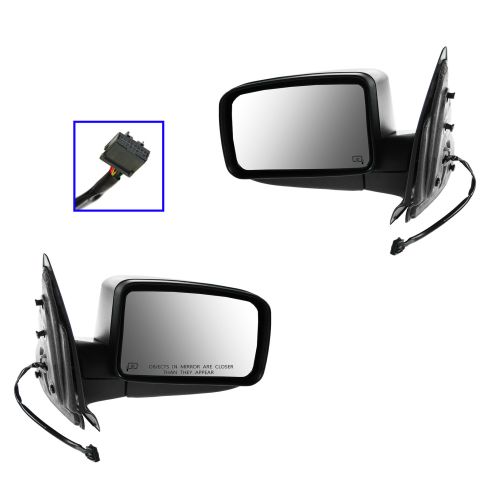 03-04 Ford Expedition Power Heated w/Puddle Light Textured Black Mirror PAIR