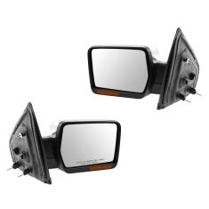 09-10 Ford F150 Power, Heated, Power Folding, w/Turn Sig, Memory, Puddle Light Chrome Mirror PAIR
