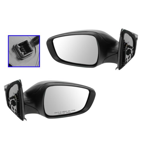 12-13 Hyundai Accent Power Textured Black Mirror PAIR