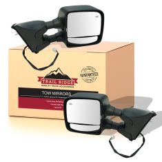 04-15 Nissan Titan Power, Heated, Chrome & PTM Covers, (w/Mtg Brackets) Towing Mirror PAIR (TR)