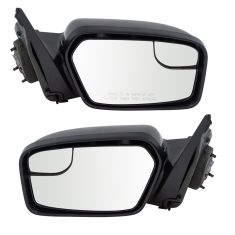 11-12 Ford Fusion Power w/Spotter Glass Gloss Black Mirror PAIR