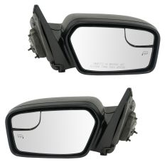 11-12 Ford Fusion Power Heated Puddle Blind Spot Glass Textured Mirror Pair