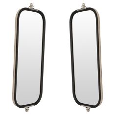 Heavy Duty Truck 16 x 7 OEM Style Ribbed Back Stainless Steel West Coast Mirror PAIR