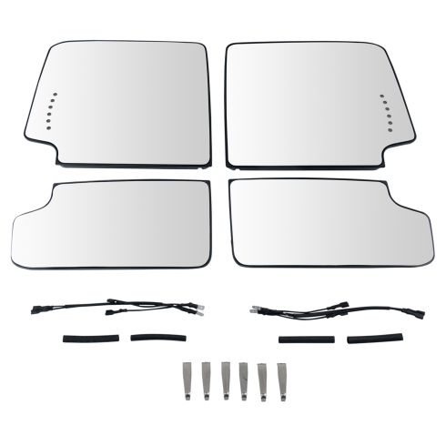 14-18 GM 1500; 15-18 2500, 3500 (w/OE 4 Clip Mount) UPGRADE Htd TOW Mirror Glass (SET 4)