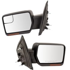 F150 Pwr Fld, Htd, Mem, Pud L w/Amber Reflector & LED Turn Signal w/PTM Cap Mirror Pair