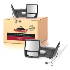 98-02 Ford Expedition Power Heated Textured Black Towing Mirror PAIR (Trail Ridge)