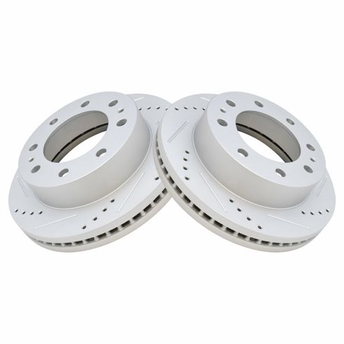 Performance Brake Rotor Drilled & Slotted Coated Rear Pair for Hummer