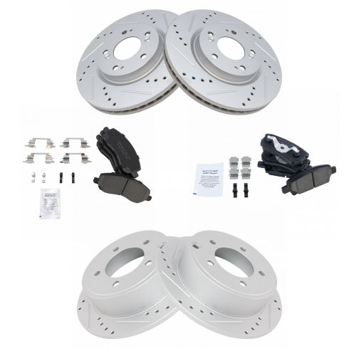Front /& Rear Premium Posi Ceramic Brake Pads Set for Dodge Chrysler