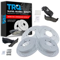 97-02 Expedition; 98-02 Navigator Front & Rear Posi Ceramic Brake Pad & Performance Rotor Kit