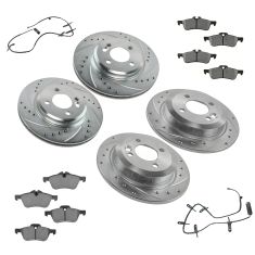 02-05 Mini Cooper Front & Rear Performance Brake Rotor & Ceramic Pads w/ Wear Sensors Kit