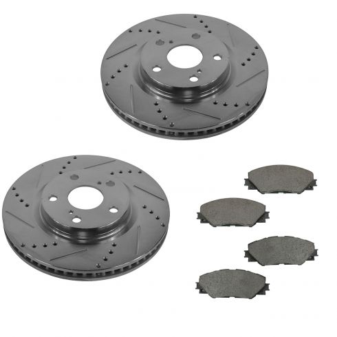 Front Brake Disc Rotors /& Ceramic Pads For TOYOTA RAV4 MATRIX VIBE SCION TC