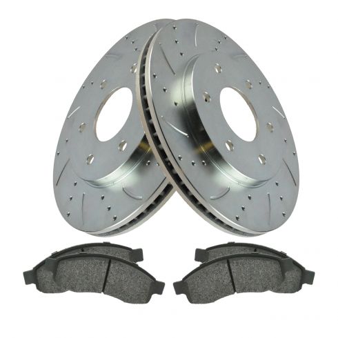 Front Rear Drilled And Slotted Brake Discs Rotors Kit Fits QX56 Armada Titan
