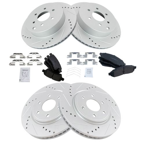 Front /& Rear Premium Posi Ceramic Brake Pad Kit for 04-09 Nissan Quest