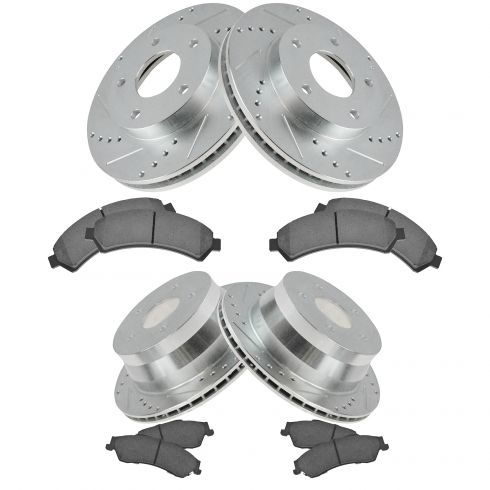 Rotors Metallic Pads R OE Replacement 1998 1999 2000 Chevy S10 4WD