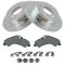 for 2012-2014 Hyundai Azera Drilled Slotted Rear Rotors and Ceramic Brake Pads w/HW