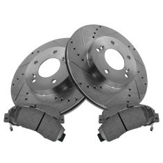 Brake Pad & Rotor Kit w/Brake Fluid & Cleaner