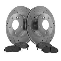 Brake Pad & Rotor Kit w/Brake Fluid & Cleaner