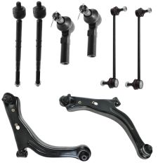 01-04 Ford Escape, Mazda Tribute Front Lower Control Arm, Tie Rod, Sway Bar Link Kit (8 pc)