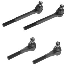00-01 Dodge Ram 1500; 00-02 Ram 2500, 3500 2WD Front Inner & Outer Tie Rod End Set of 4