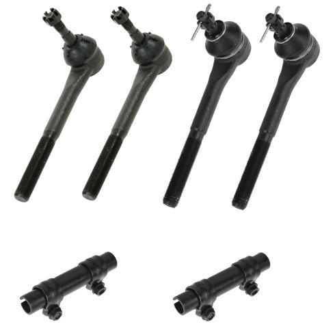 88-00 Cadillac Chevy GMC 4WD Front Inner Outer Tie Rod End & Adjsuting Sleeve Set of 6
