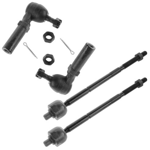 96-00 Dodge Chrysler Plymouth Minivan Front Inner & Outer Tie Rod End Set of 4