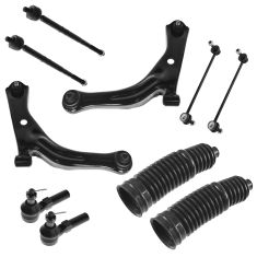 01-04 Ford Escape, Mazda Tribute Front Lower Control Arm, Tie Rod, Bellow, Sway Bar Link Kit (8 pc)