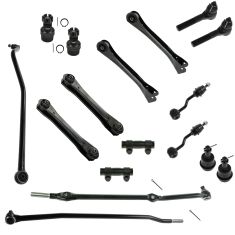 96-98 Jeep Grand Cherokee w/V8 Complete Front Steering & Suspension Kit (17 Piece Set)