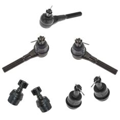 91-06 Jeep Multfiti Tie Rod Ends; LH at Knuckle; LH at Pitman Arm; RH at Con Rod w/BJ Kit (Set of 7)
