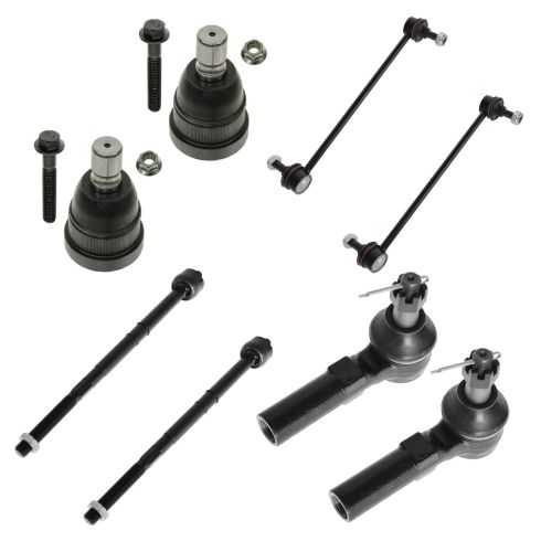 01-04 Ford Escape, Mazda Tribute Front Lower Balljoint w/Tie Rod & Sway Bar Link Kit (Set of 8)