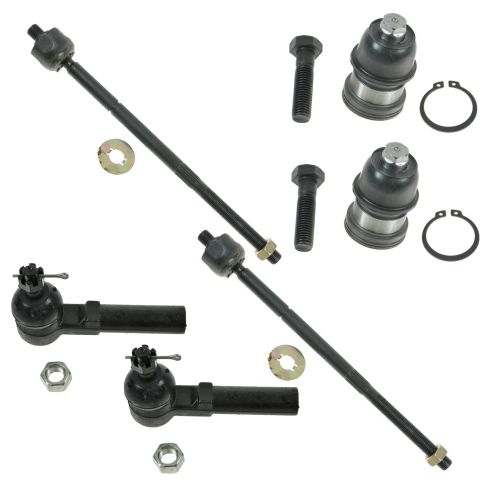 96-00 Dodge Chrysler Plymouth Minivan Front Inner & Outer Tie Rod End w/ Lower Ball Joint Kit
