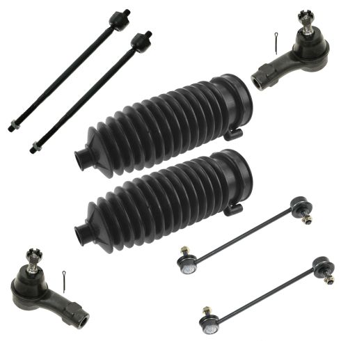 00-06 Ford Focus Front Inner Outer Tie Rod Ends w/ Rack Pinion Boots & Sway Bar Link Set of 8
