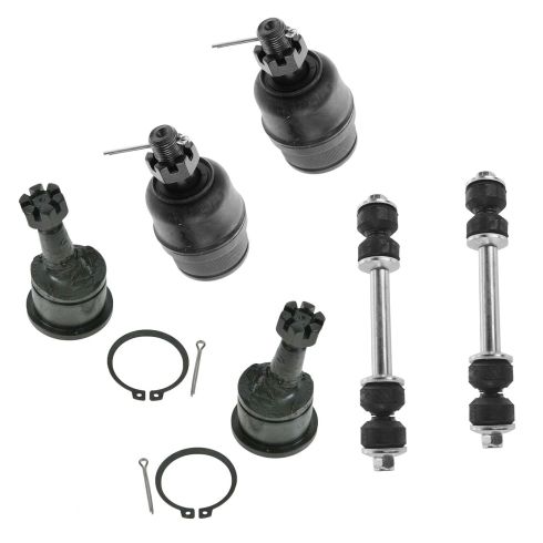 97-04 Ford Lincoln Truck SUV Front Upper & Lower Ball Joints w/ Sway Bar Link Set (6 Piece)