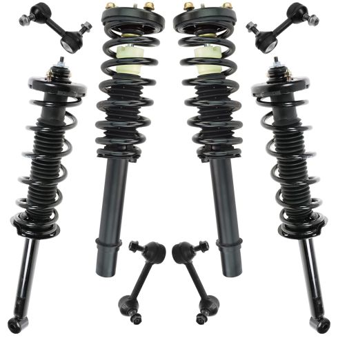 03-07 Honda Accord Front & Rear Shock/Coil Spring Assembly w/ Sway Bar Link Ki (8 Piece)