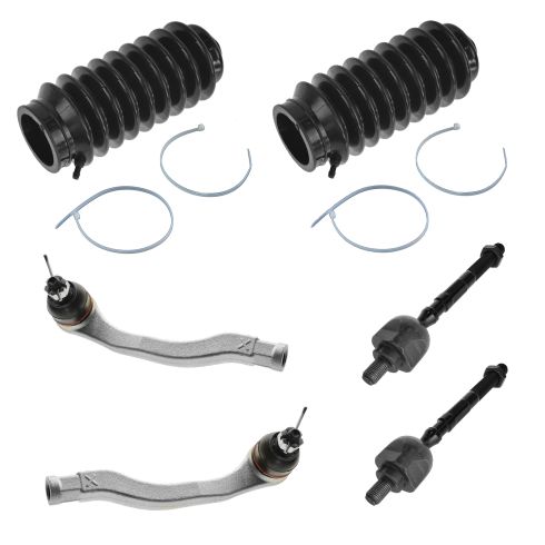94-97 Integra; 92-95 Civic; 93-97 Civic Del Sol Front Inner & Outer Tie Rod End w/ Rack Boots