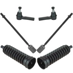 96-07 Ford Taurus; 96-05 Mercury Sable Inner & Outer Tie Rod End w/ Rack Boots Kit (6 Piece)