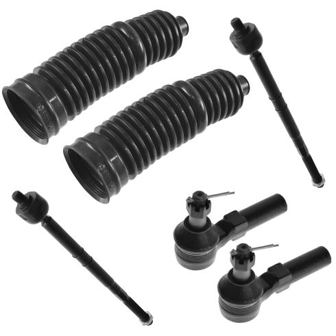 01-07 Ford Escape; 01-06 Tribute Inner & Outer Tie Rod End Kit w/ Rack Boot (6 Piece)