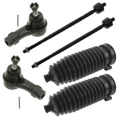 00-05 Ford Focus Inner & Outer Tie Rod Ends w/ Rack Boots Kit (6 Piece)