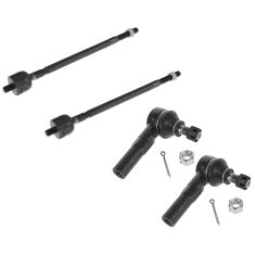 92-98 Toyota Paseo; 91-98 Tercel Inner & Outer Tie Rod End Set of 4