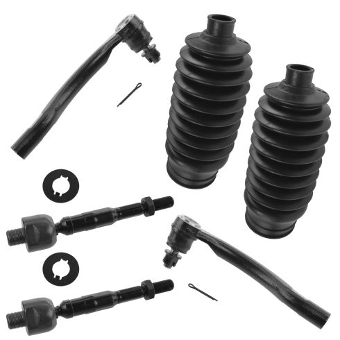 06-11 Honda Civic (exc Hybrid and SI) Inner & Outer Tie Rod End w/ Rack Boots Kit (6 Piece)